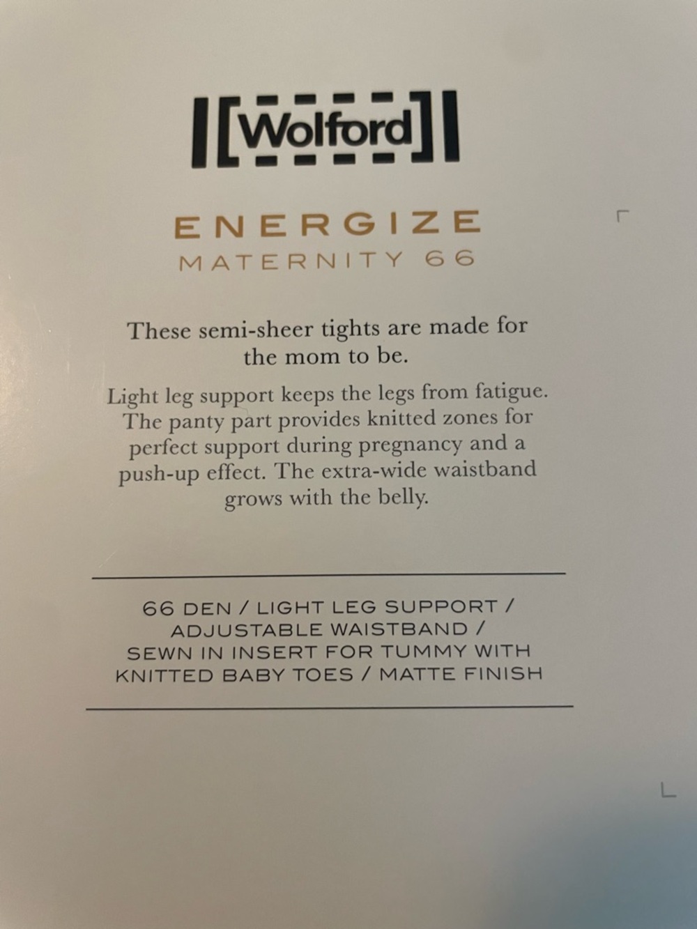 NIB Wolford Energize Maternity 66 Leggings in black size XL - Picture 3 of 9